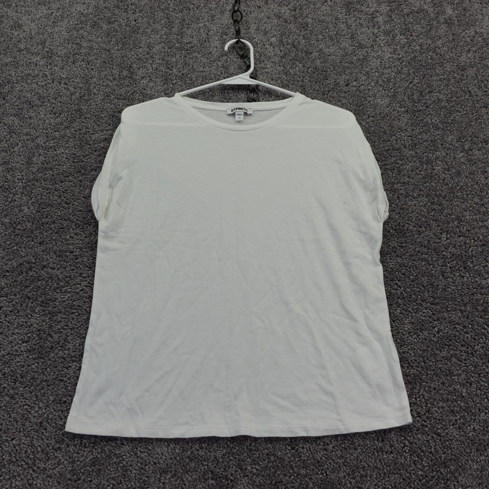 Express T Shirt Womens Extra Small White Short Sleeve Crew Neck Casual